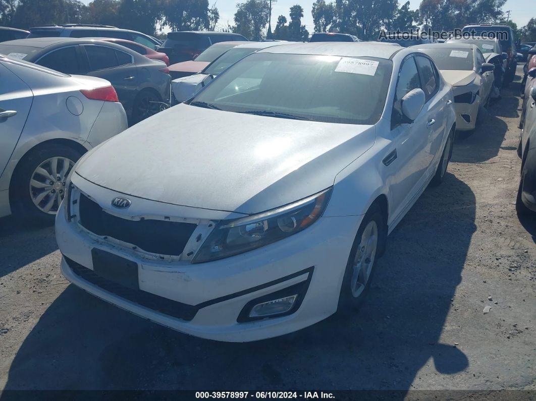 2014 Kia Optima Lx White vin: KNAGM4A77E5476114