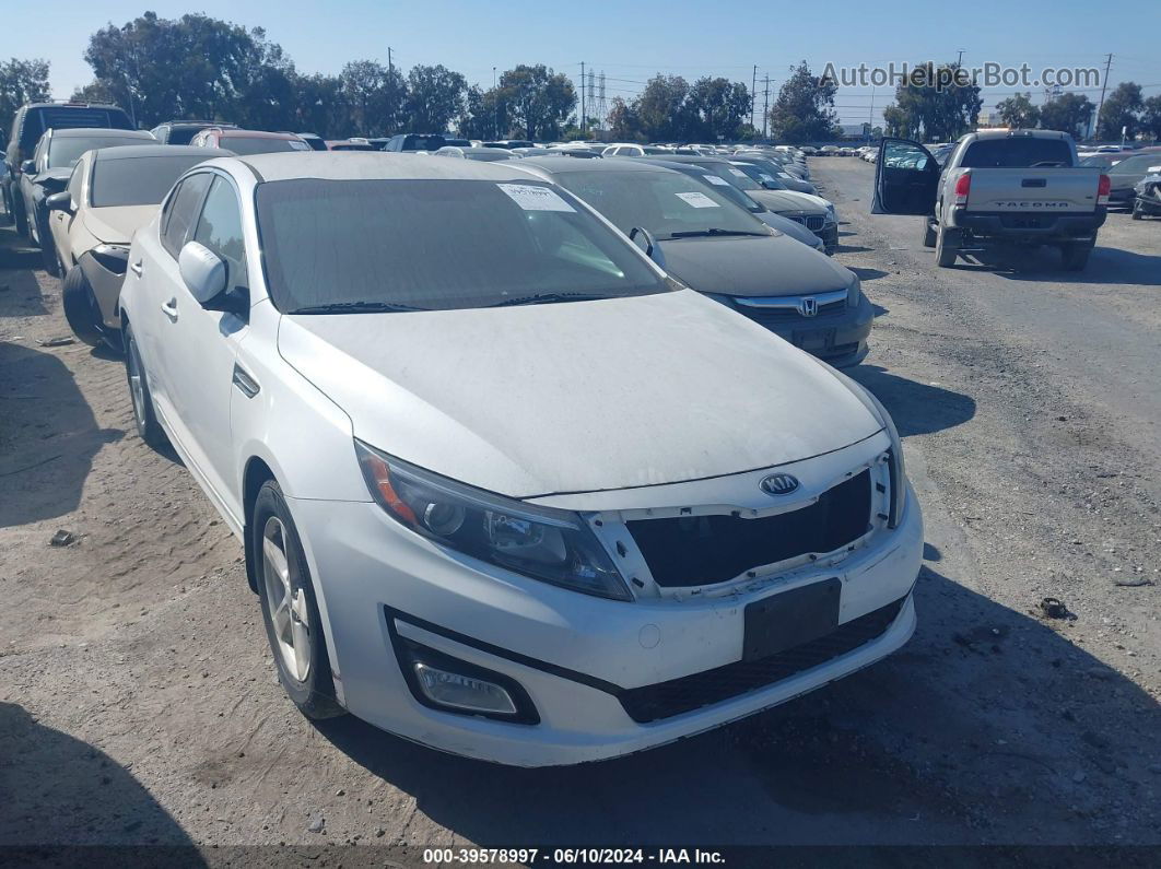 2014 Kia Optima Lx White vin: KNAGM4A77E5476114