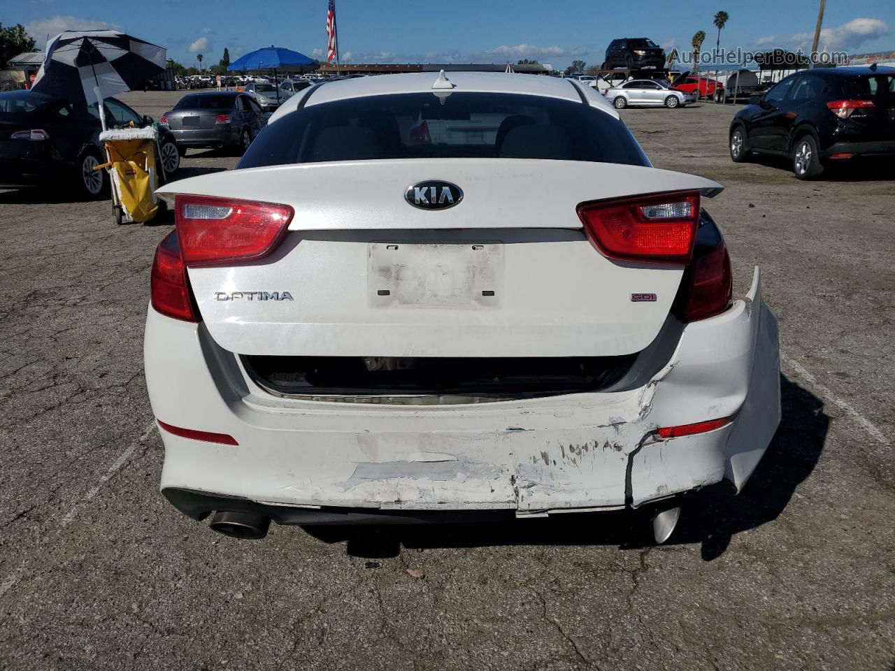 2014 Kia Optima Lx White vin: KNAGM4A77E5522573