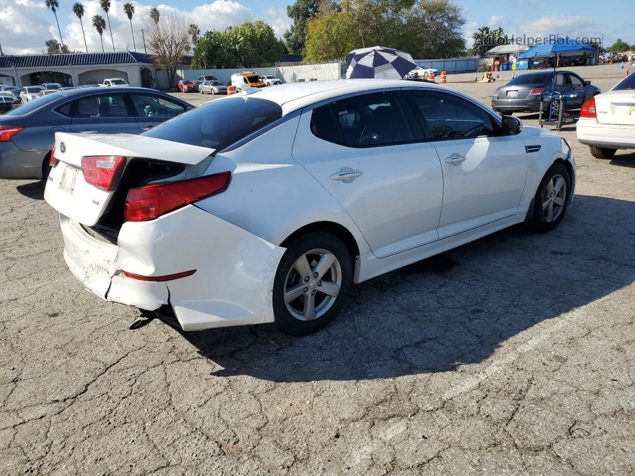 2014 Kia Optima Lx White vin: KNAGM4A77E5522573