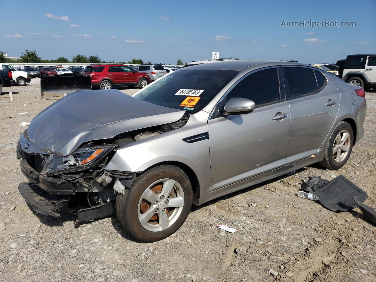 2015 Kia Optima Lx Серый vin: KNAGM4A77F5558751