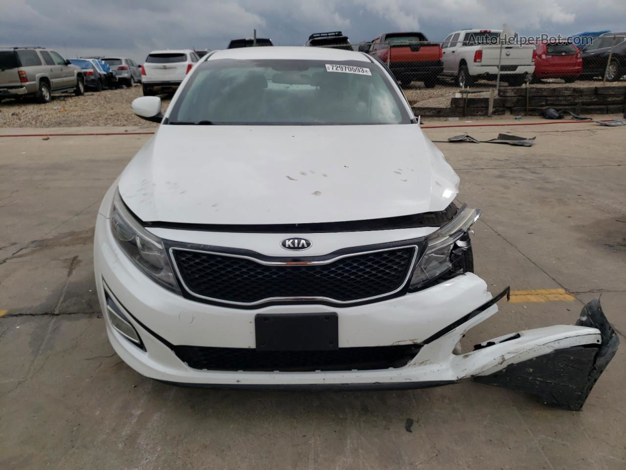 2015 Kia Optima Lx White vin: KNAGM4A77F5580314