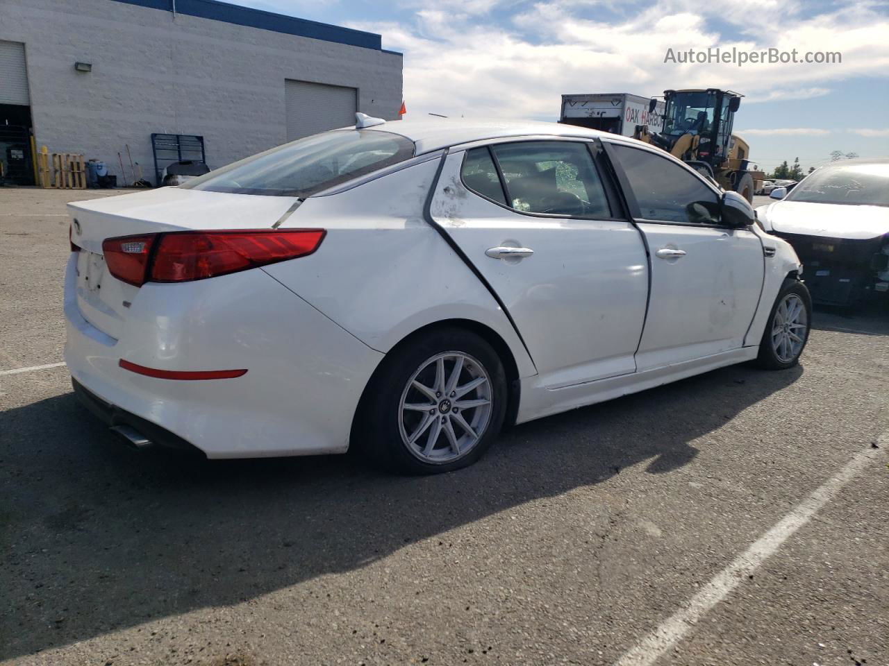 2015 Kia Optima Lx White vin: KNAGM4A77F5598201