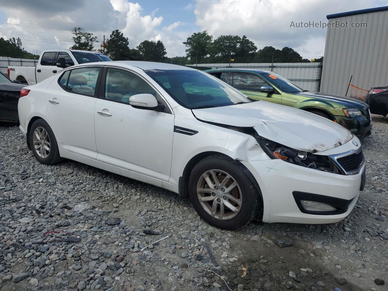 2013 Kia Optima Lx White vin: KNAGM4A78D5401730