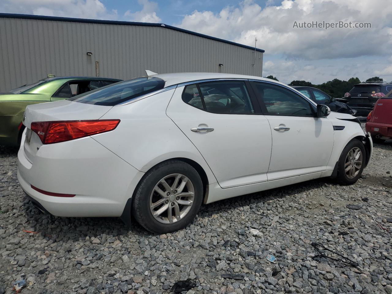 2013 Kia Optima Lx White vin: KNAGM4A78D5401730
