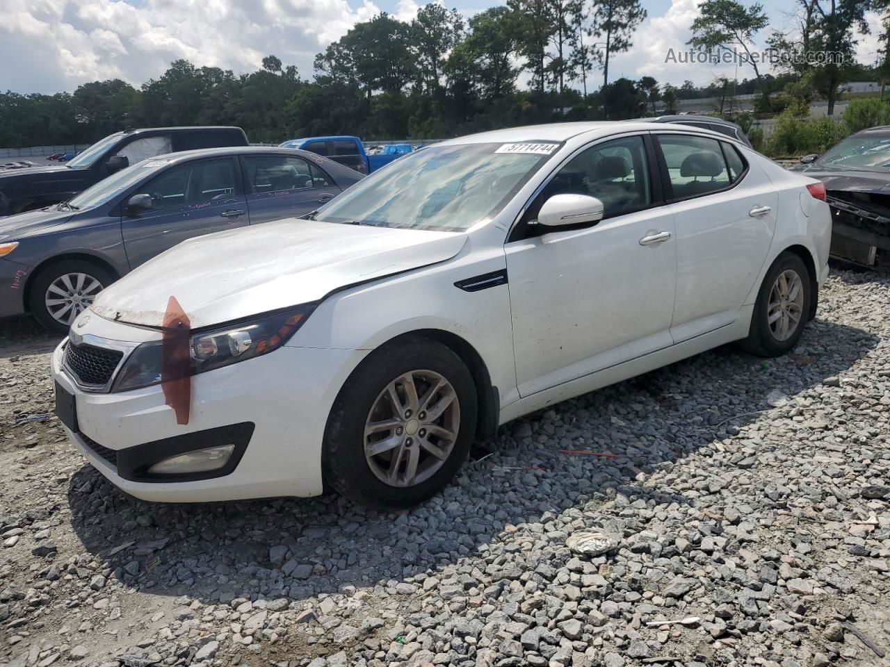 2013 Kia Optima Lx White vin: KNAGM4A78D5401730