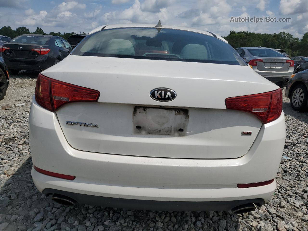 2013 Kia Optima Lx White vin: KNAGM4A78D5401730