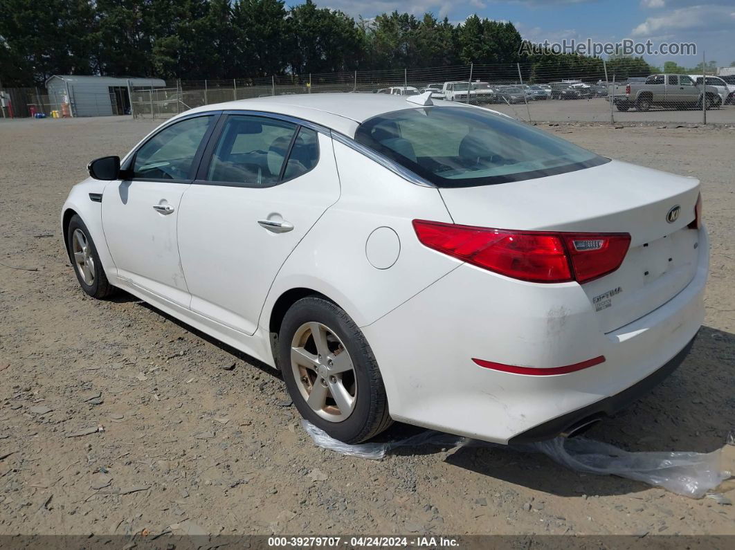 2014 Kia Optima Lx White vin: KNAGM4A78E5468653