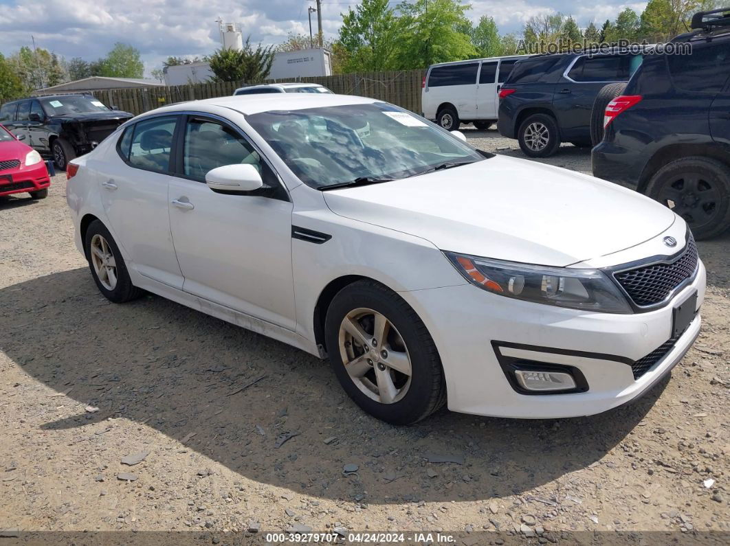 2014 Kia Optima Lx White vin: KNAGM4A78E5468653