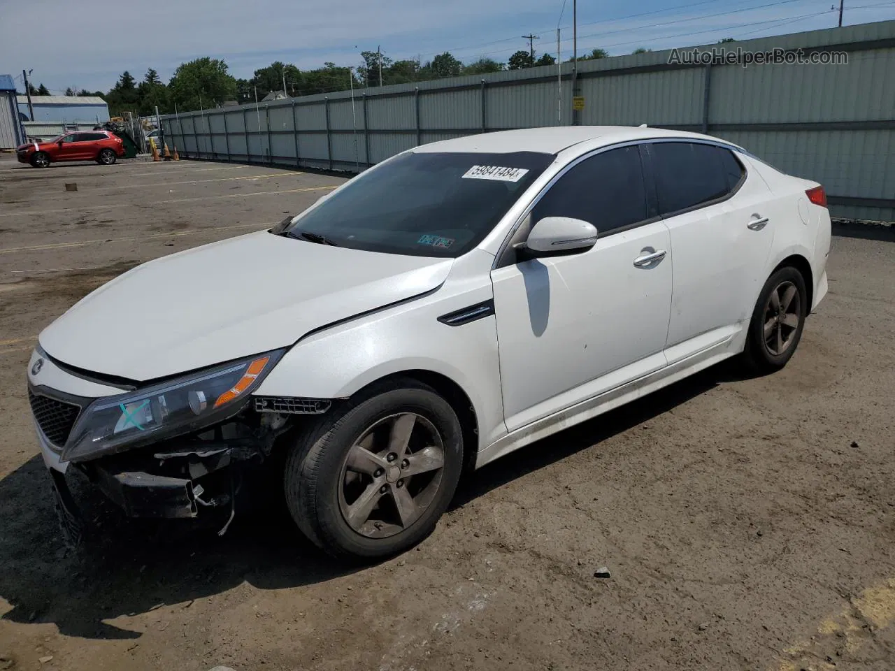 2015 Kia Optima Lx White vin: KNAGM4A78F5543255