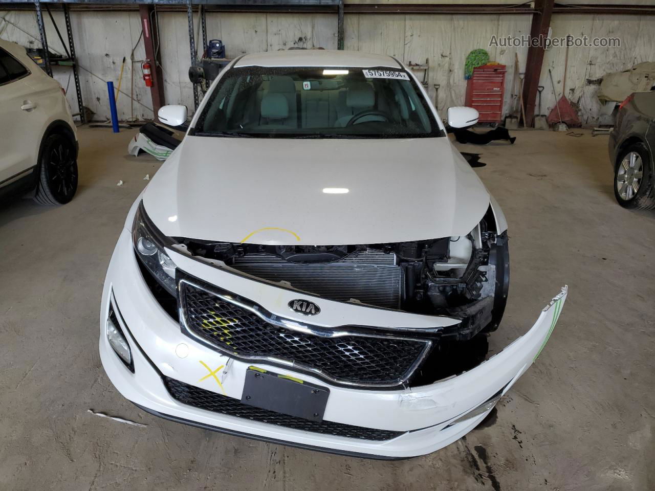 2015 Kia Optima Lx White vin: KNAGM4A78F5580810