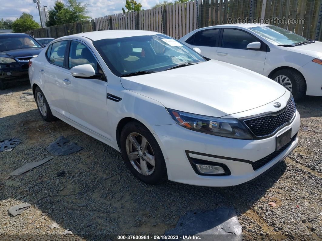 2015 Kia Optima Lx White vin: KNAGM4A78F5587384