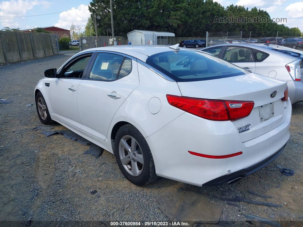 2015 Kia Optima Lx White vin: KNAGM4A78F5587384