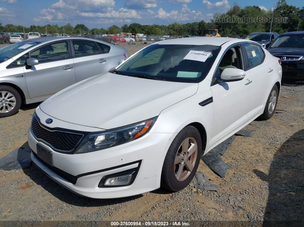 2015 Kia Optima Lx White vin: KNAGM4A78F5587384