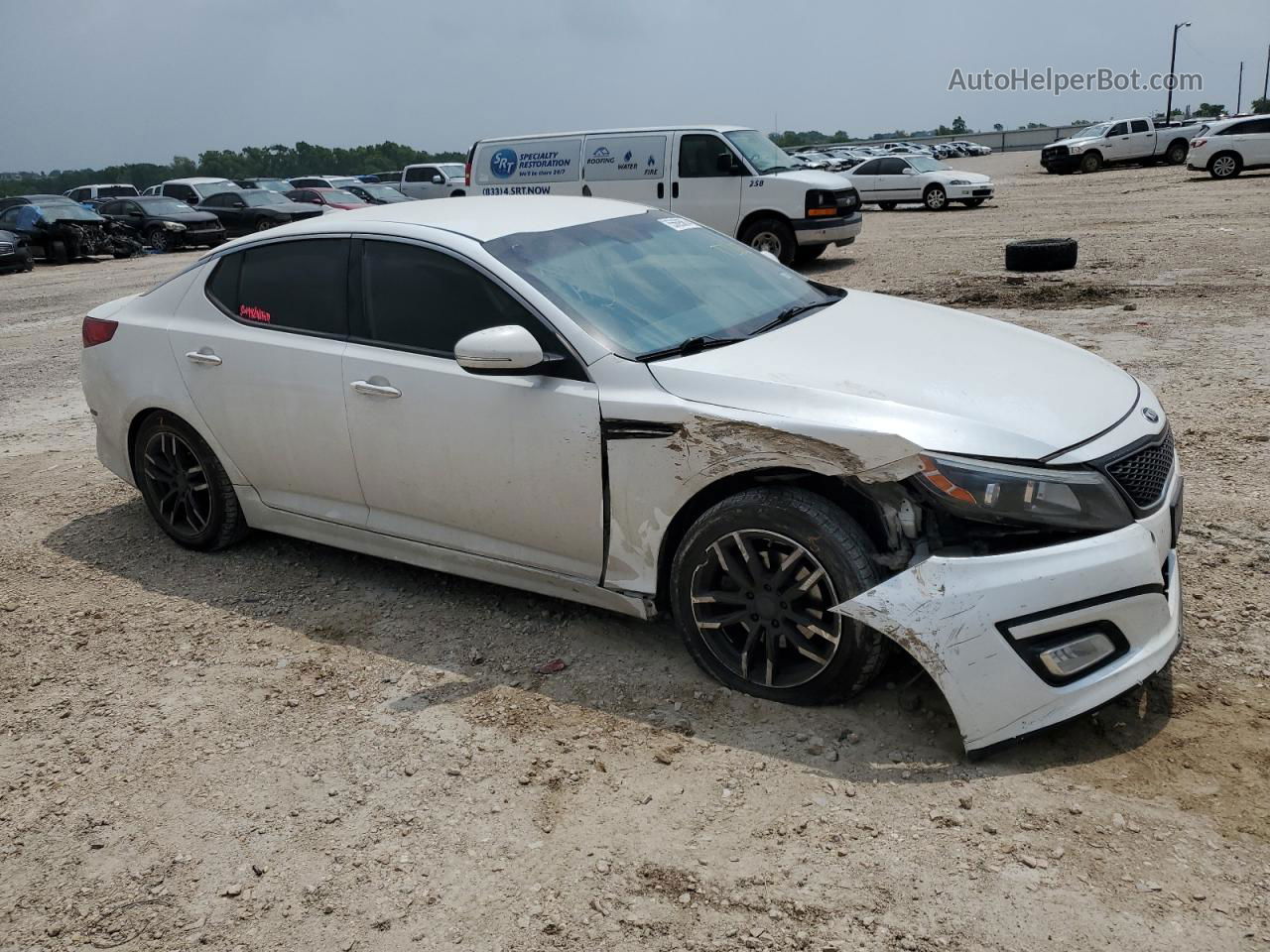 2015 Kia Optima Lx White vin: KNAGM4A78F5594741