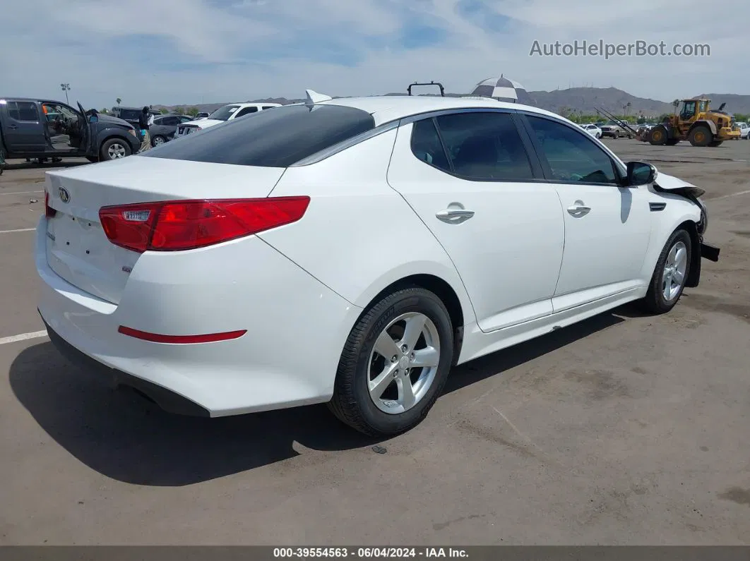 2015 Kia Optima Lx White vin: KNAGM4A78F5651519