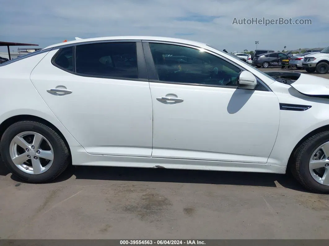 2015 Kia Optima Lx White vin: KNAGM4A78F5651519