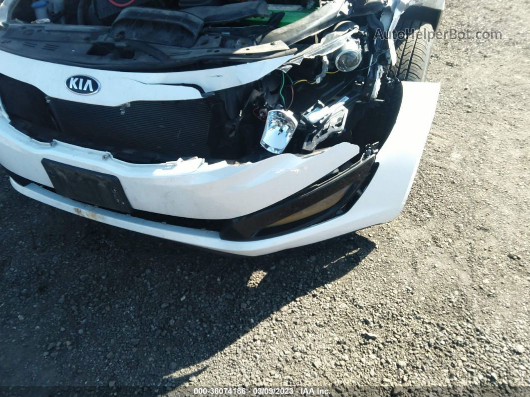 2013 Kia Optima Lx White vin: KNAGM4A79D5410890
