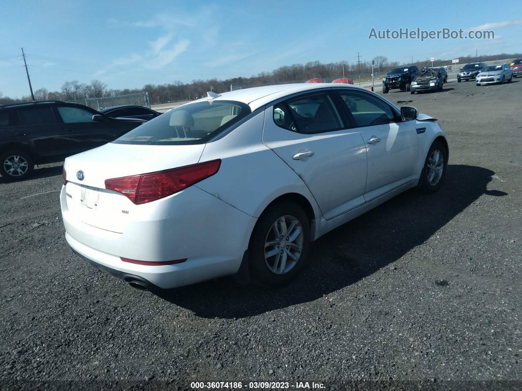 2013 Kia Optima Lx White vin: KNAGM4A79D5410890