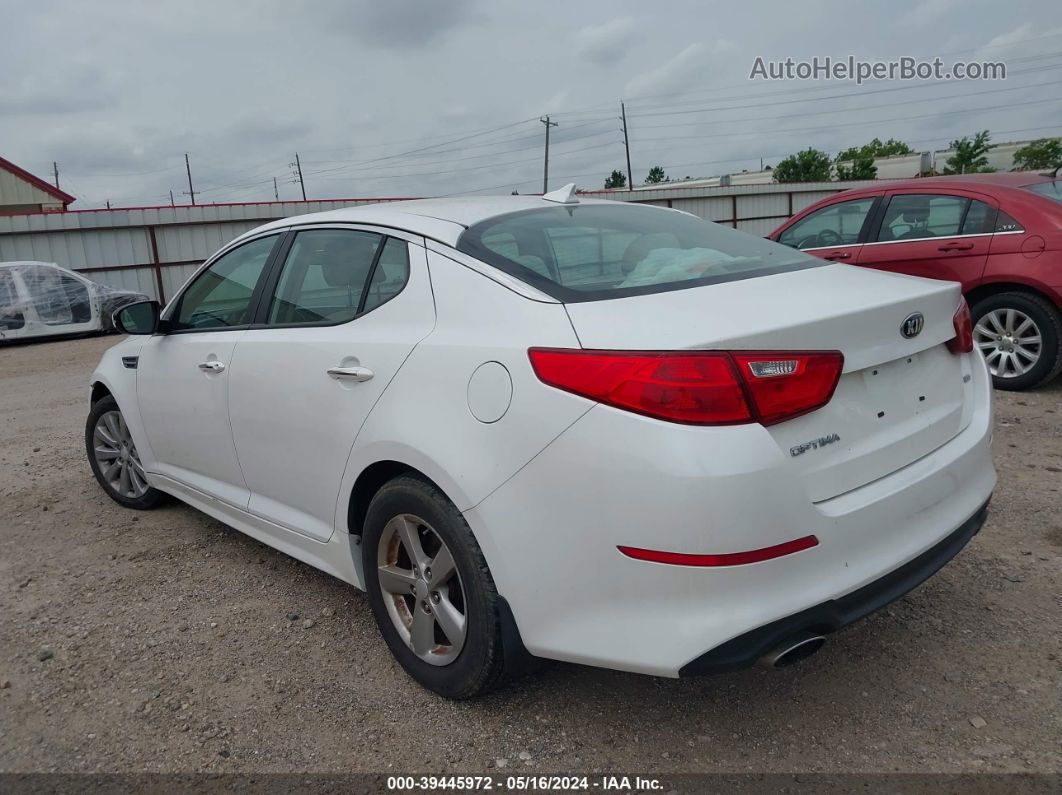 2014 Kia Optima Lx White vin: KNAGM4A79E5464305