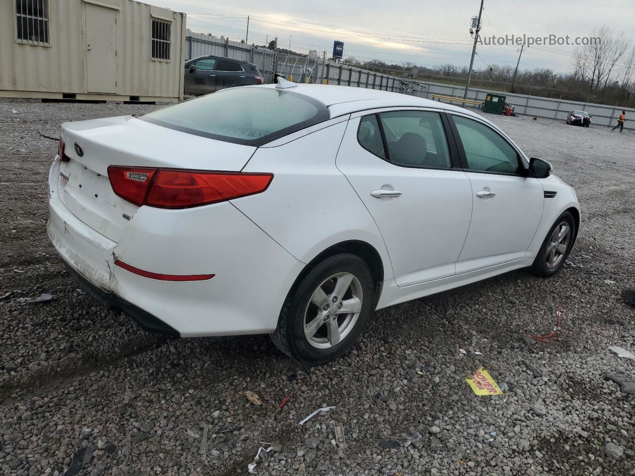 2014 Kia Optima Lx White vin: KNAGM4A79E5488782