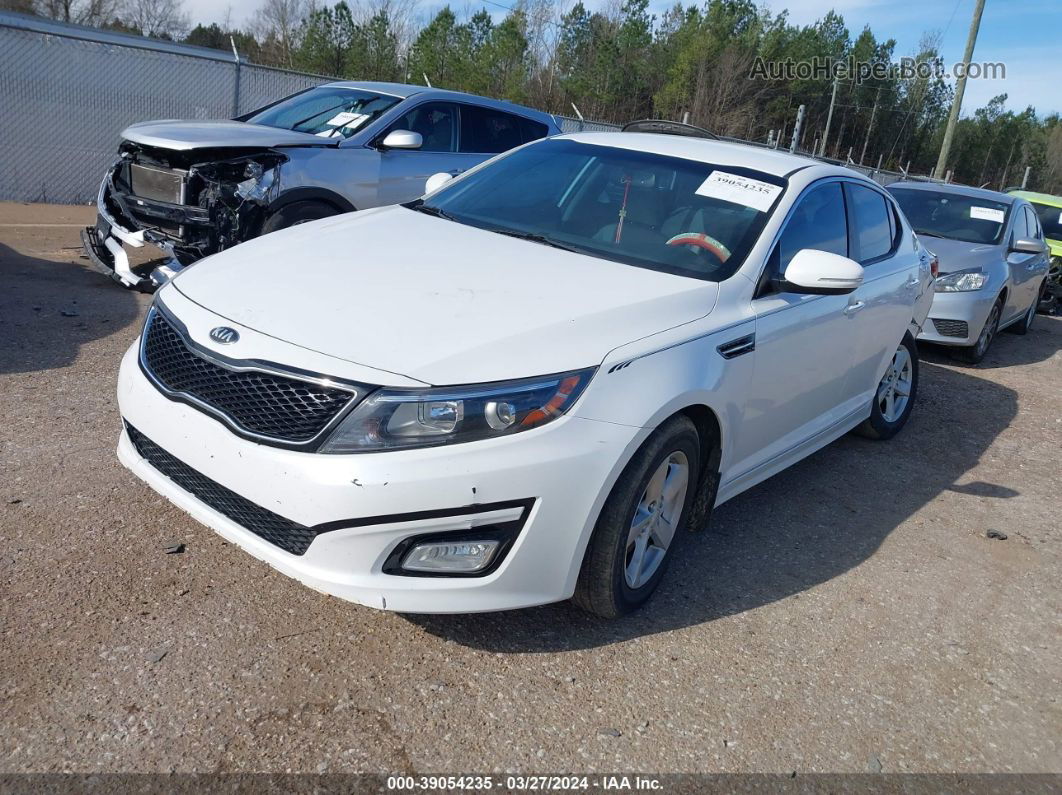 2014 Kia Optima Lx White vin: KNAGM4A79E5520193