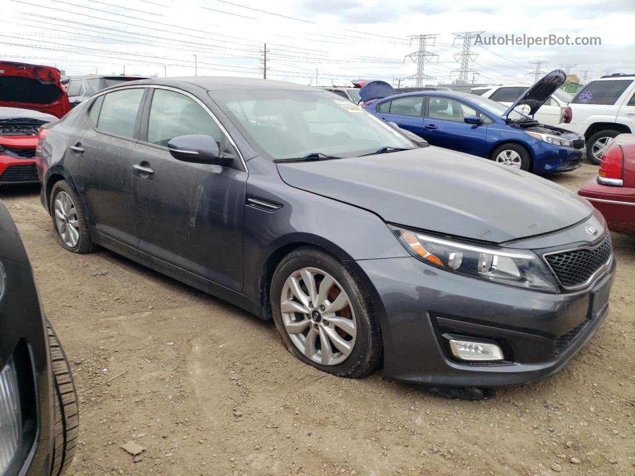 2015 Kia Optima Lx Gray vin: KNAGM4A79F5629528