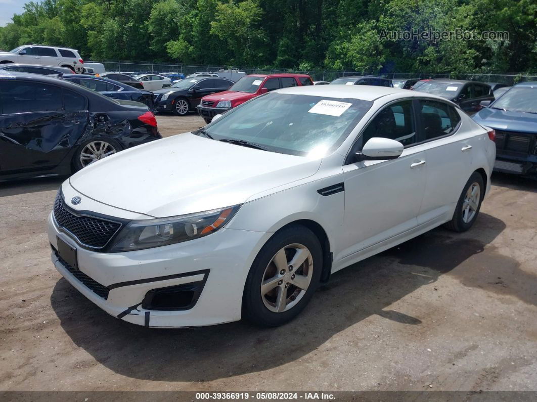 2015 Kia Optima Lx White vin: KNAGM4A79F5633577