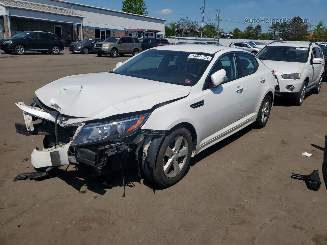 2015 Kia Optima Lx White vin: KNAGM4A79F5663534