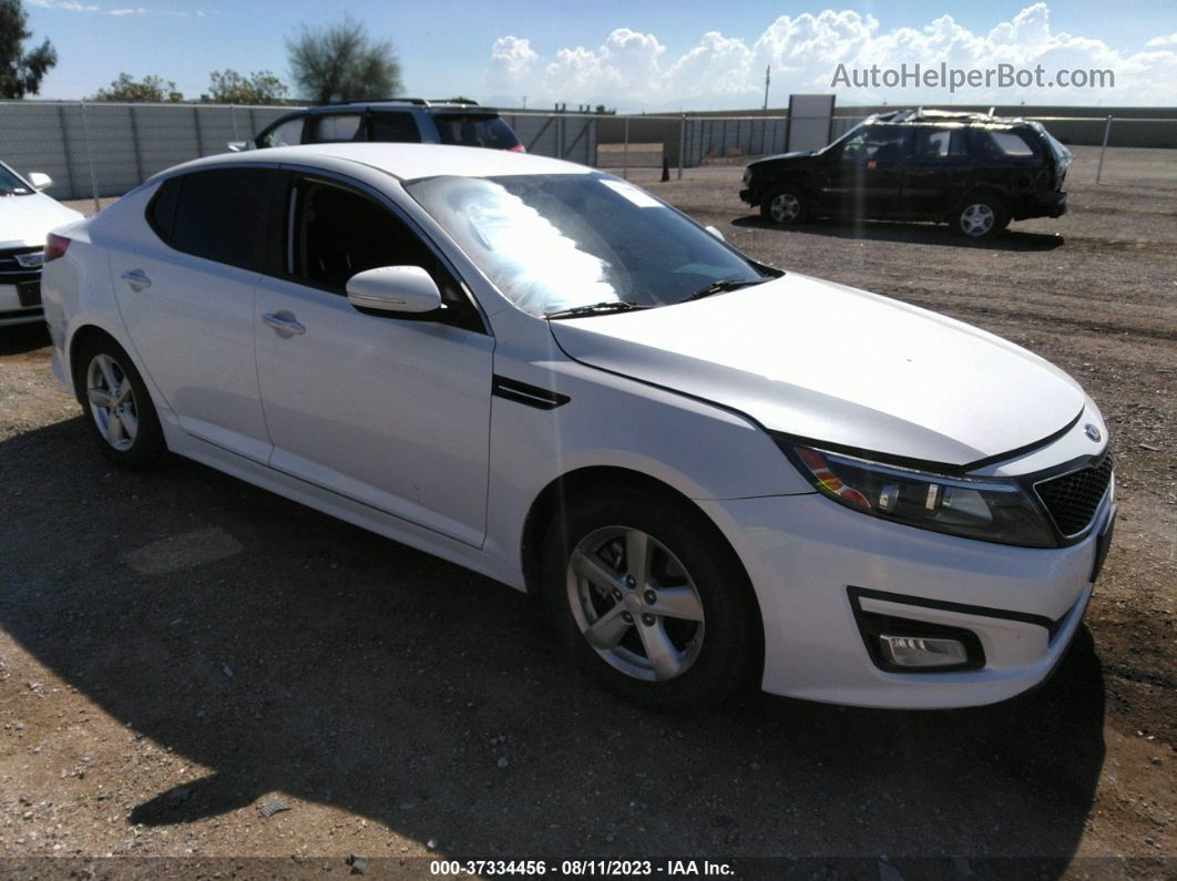 2015 Kia Optima Lx White vin: KNAGM4A79F5664442