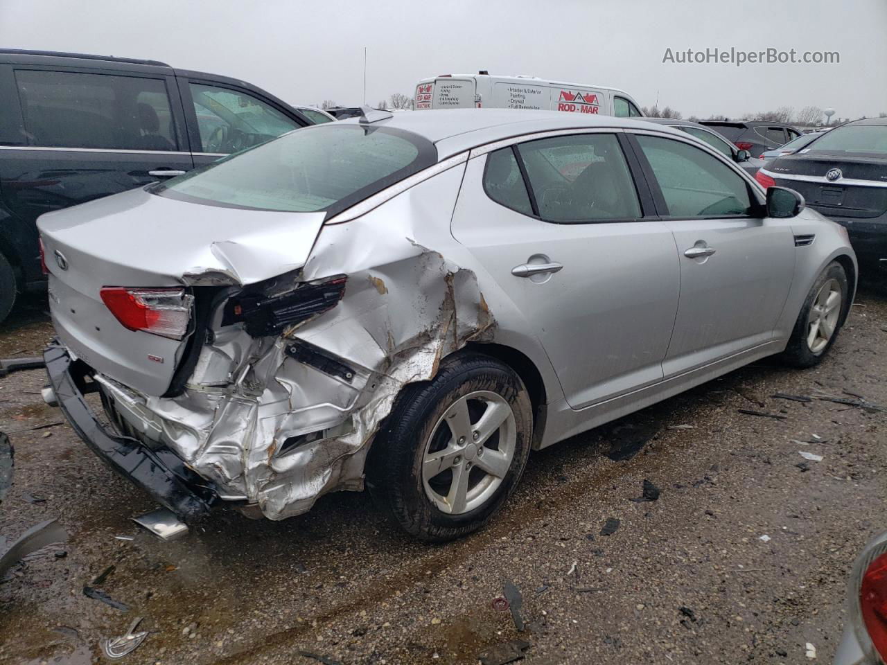 2014 Kia Optima Lx Silver vin: KNAGM4A7XE5458139