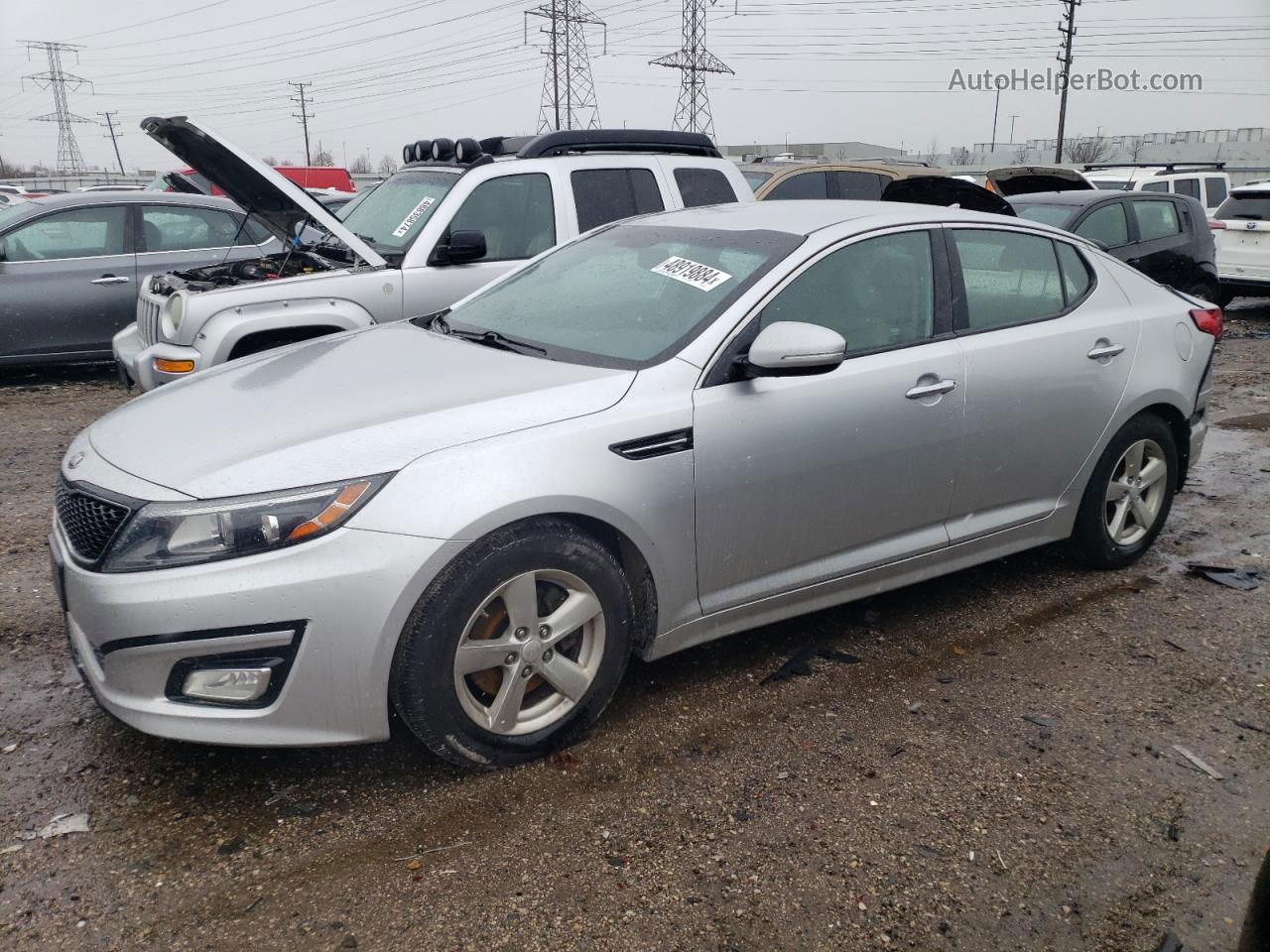 2014 Kia Optima Lx Silver vin: KNAGM4A7XE5458139