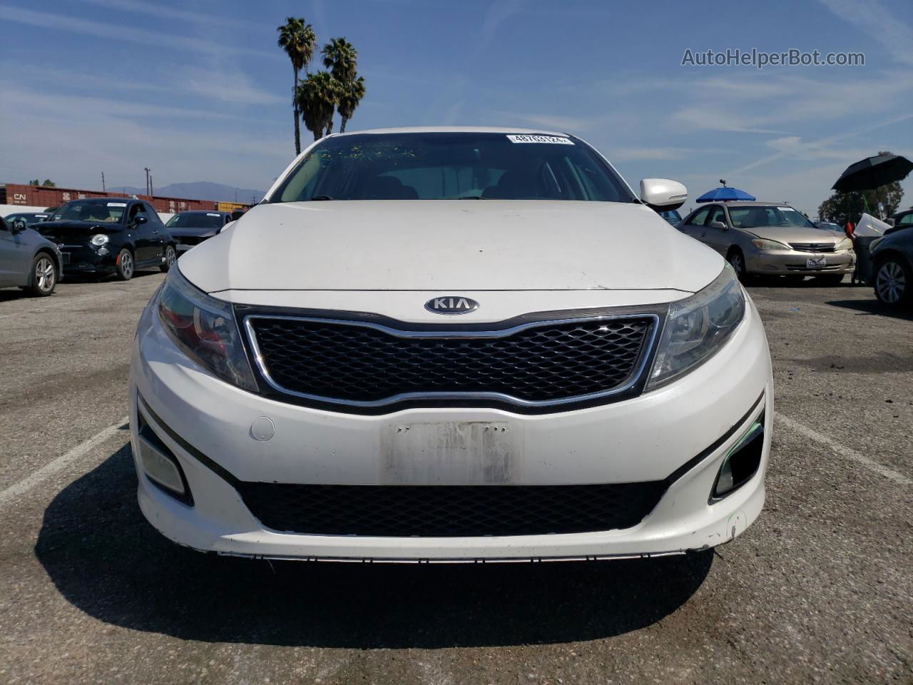 2014 Kia Optima Lx White vin: KNAGM4A7XE5477189