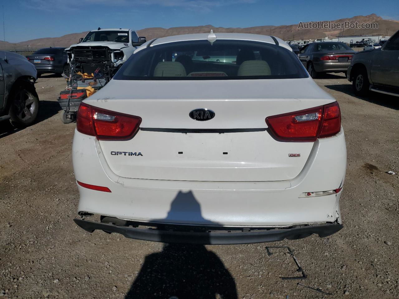 2015 Kia Optima Lx White vin: KNAGM4A7XF5590707