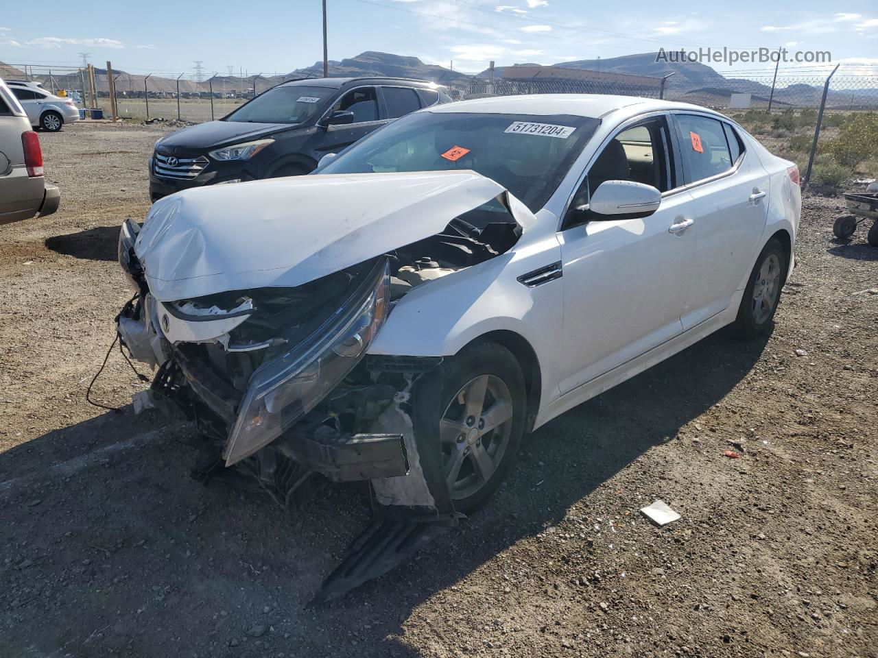 2015 Kia Optima Lx White vin: KNAGM4A7XF5590707