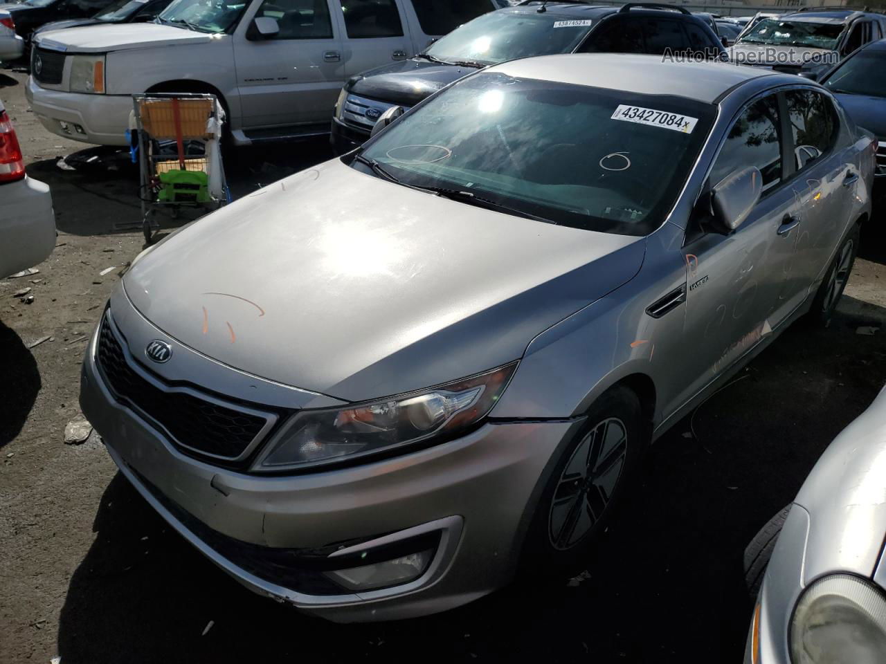 2013 Kia Optima Hybrid Silver vin: KNAGM4AD5D5039488