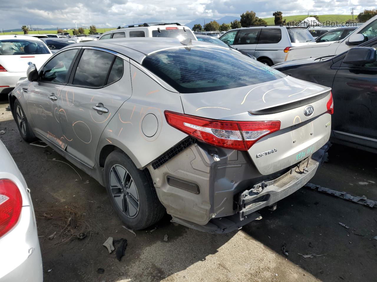 2013 Kia Optima Hybrid Silver vin: KNAGM4AD5D5039488