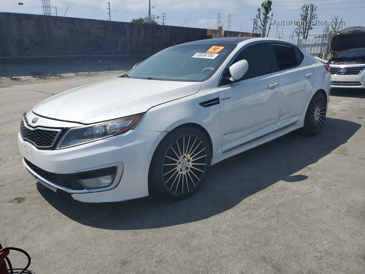 2013 Kia Optima Hybrid White vin: KNAGM4AD5D5039975