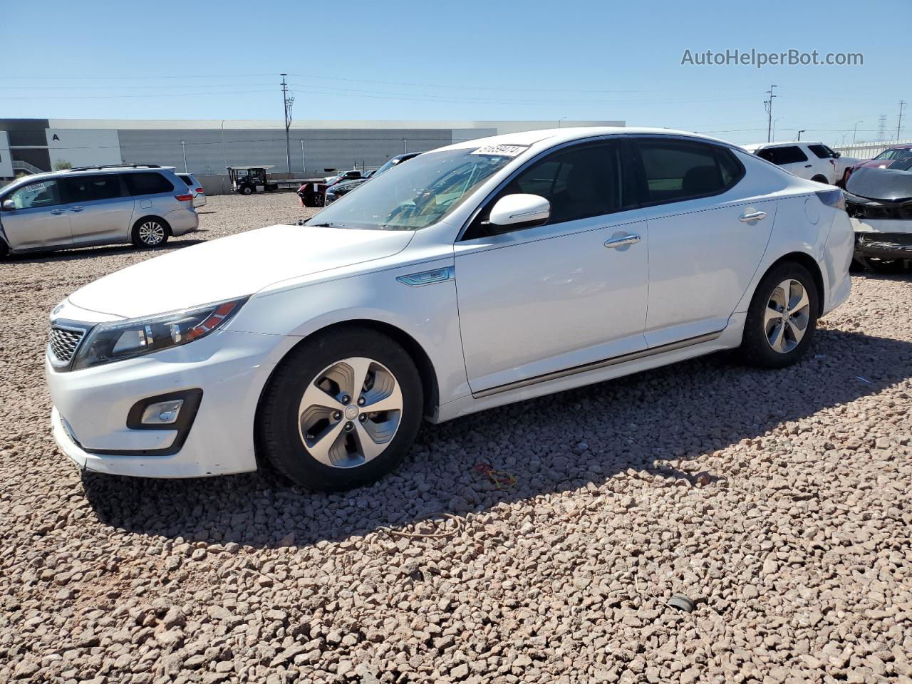 2014 Kia Optima Hybrid White vin: KNAGM4AD5E5064084