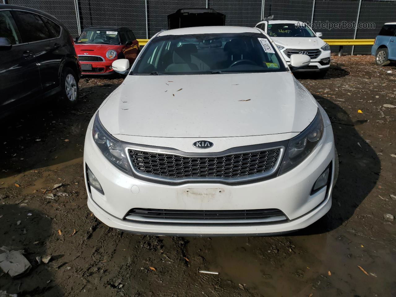 2014 Kia Optima Hybrid White vin: KNAGM4AD9E5075542