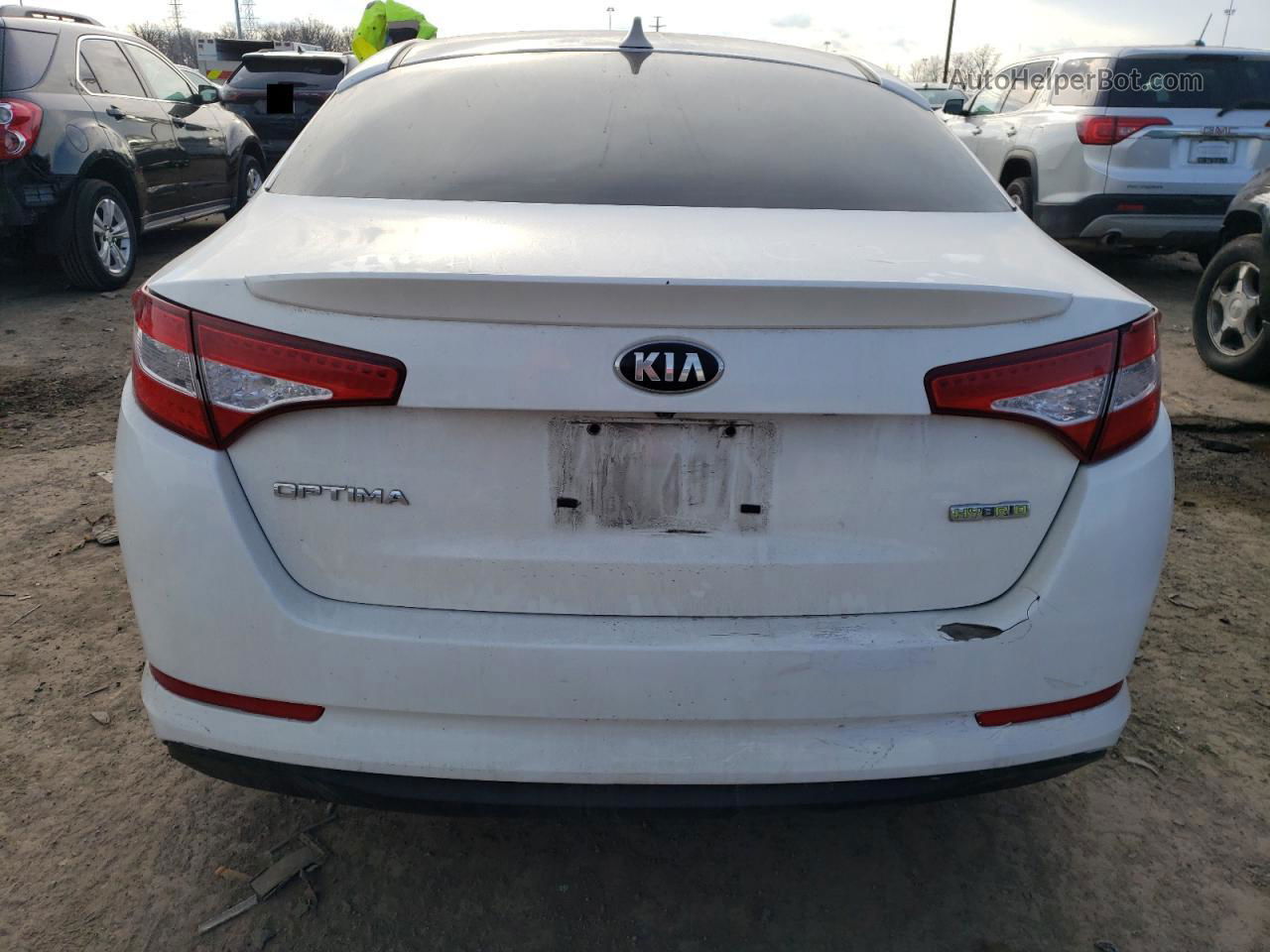 2013 Kia Optima Hybrid White vin: KNAGM4ADXD5058375