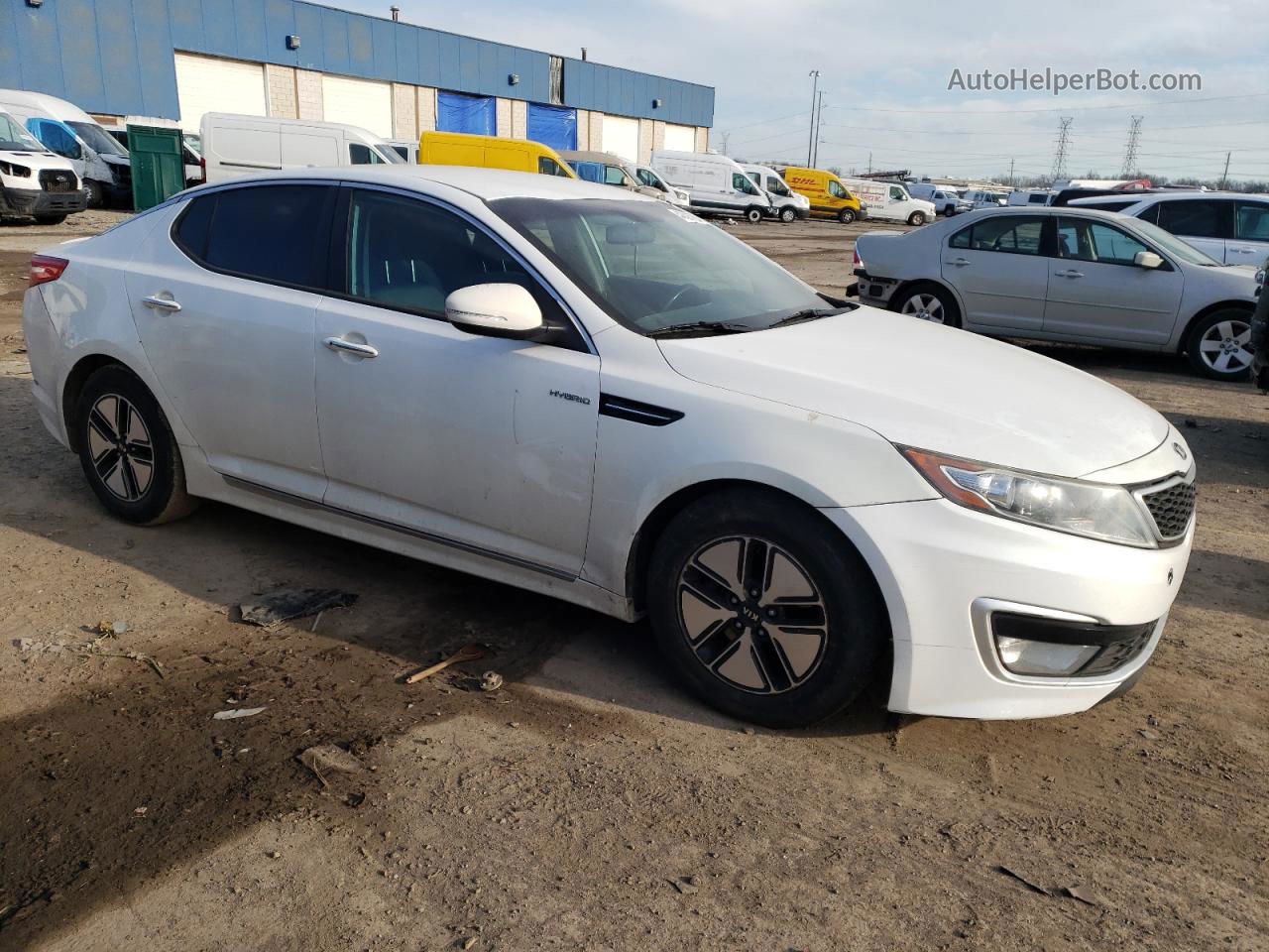 2013 Kia Optima Hybrid White vin: KNAGM4ADXD5058375