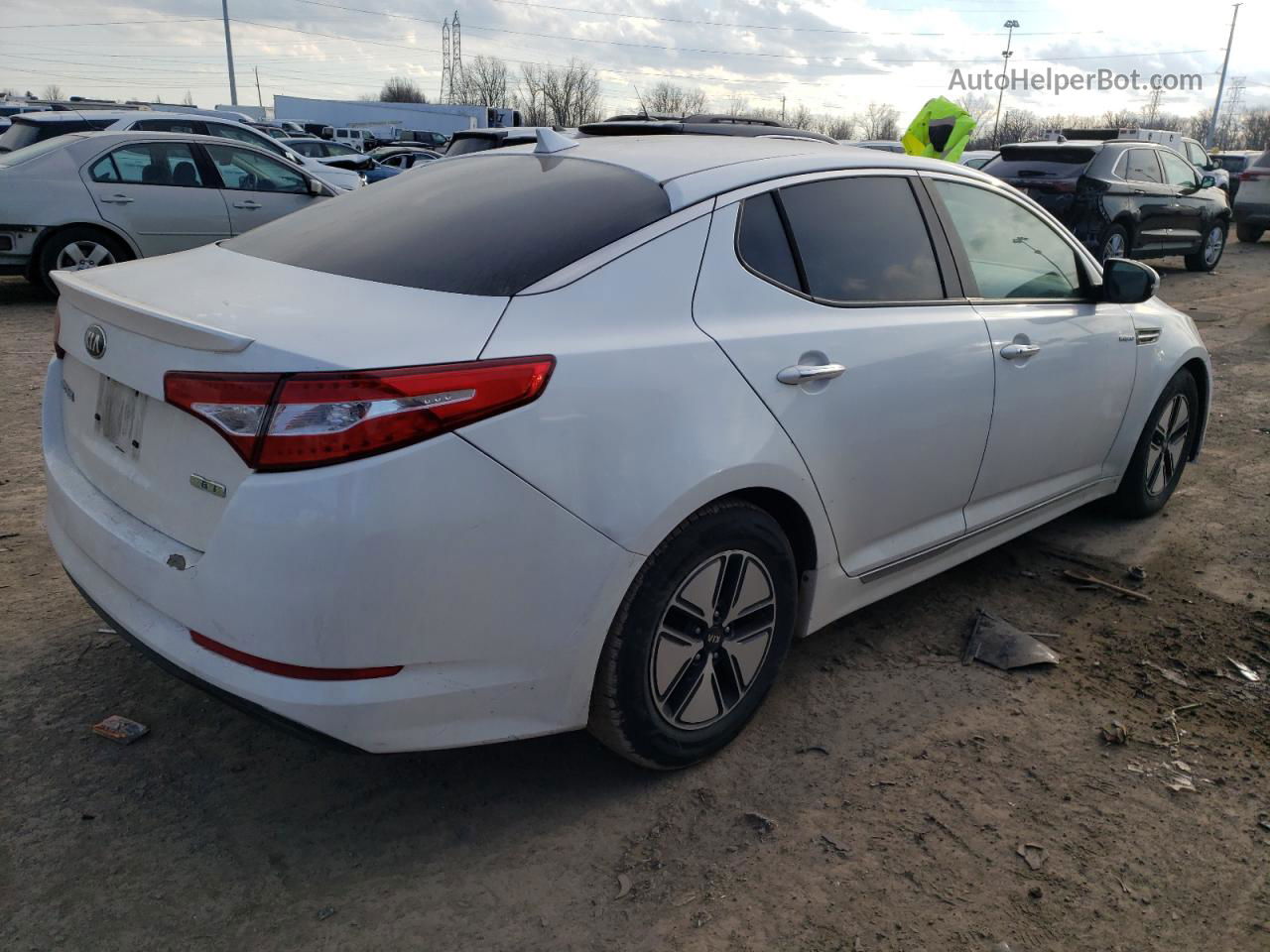 2013 Kia Optima Hybrid White vin: KNAGM4ADXD5058375