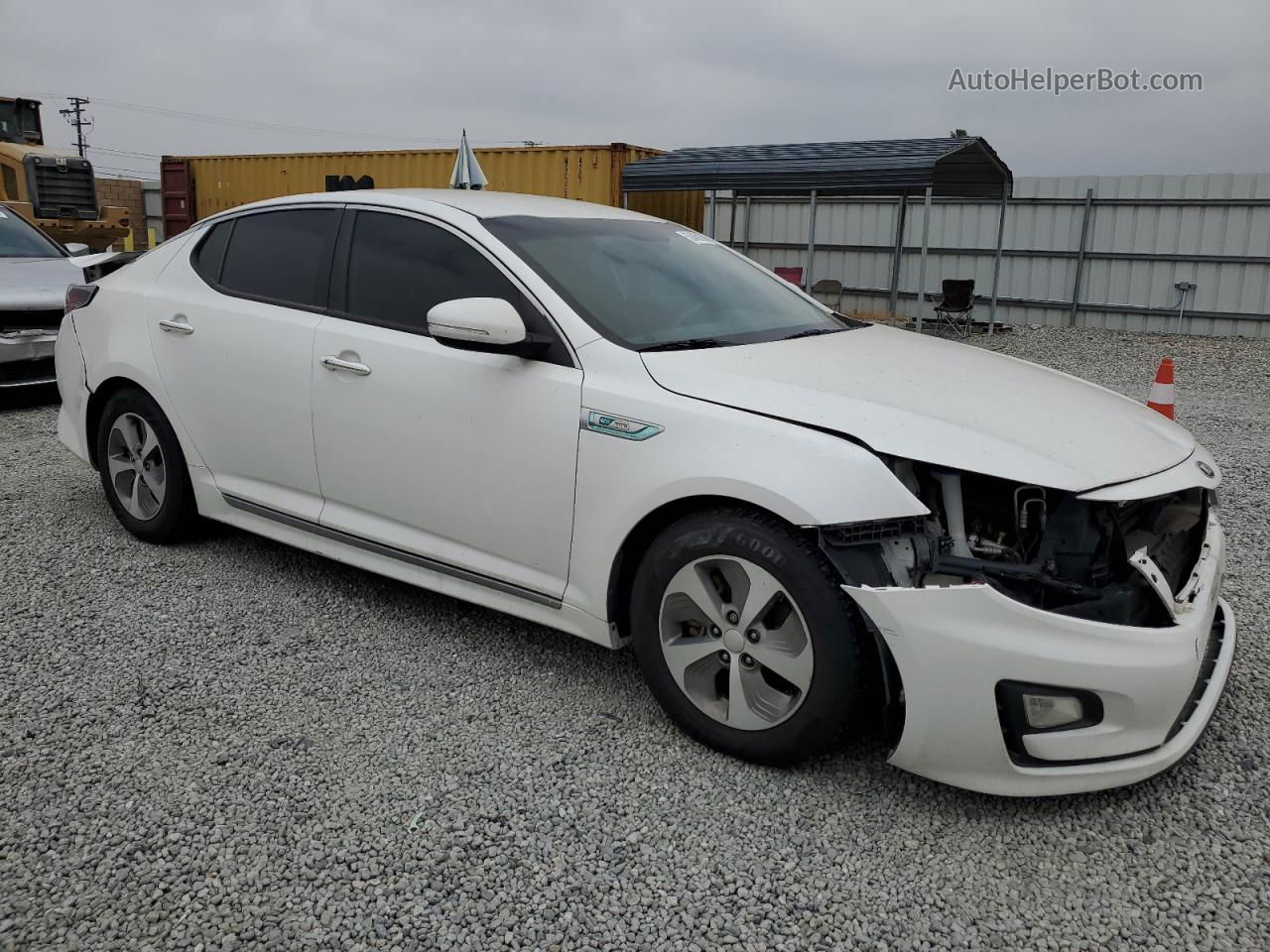 2014 Kia Optima Hybrid White vin: KNAGM4ADXE5068065