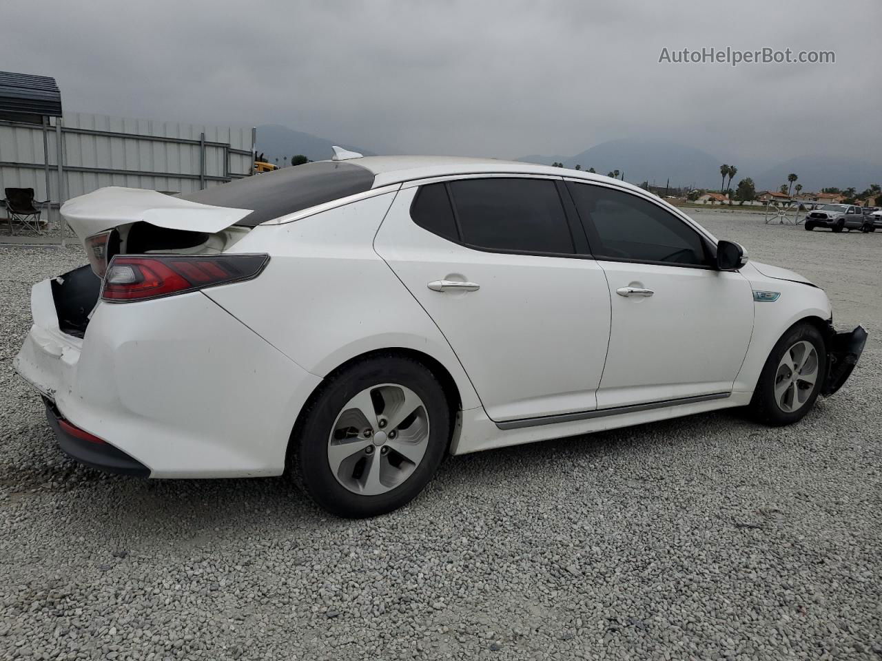 2014 Kia Optima Hybrid White vin: KNAGM4ADXE5068065