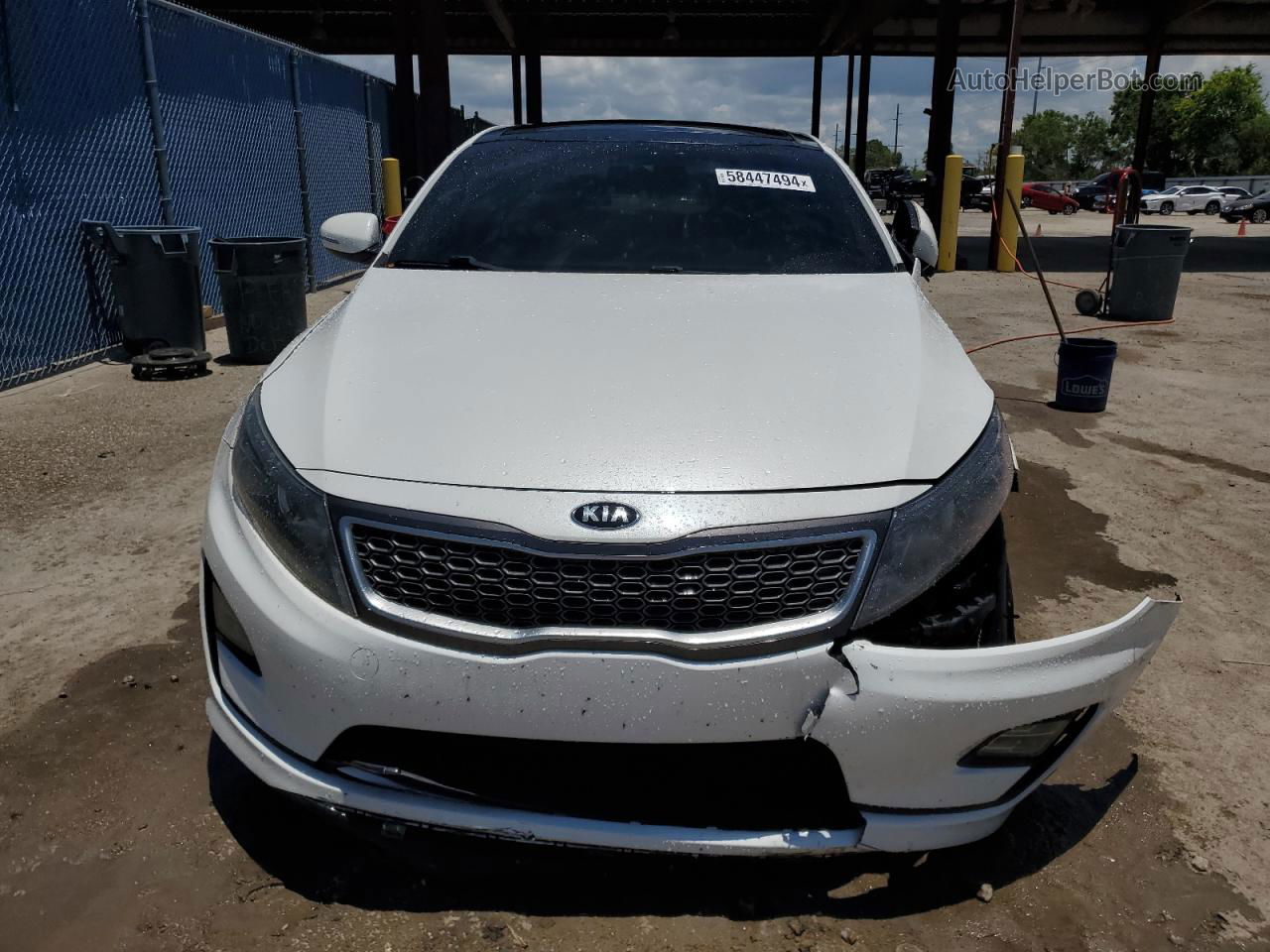 2014 Kia Optima Hybrid White vin: KNAGN4AD0E5065009