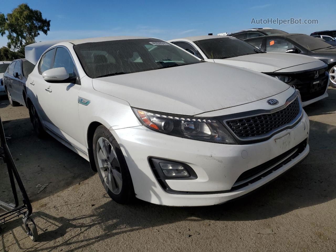 2014 Kia Optima Hybrid White vin: KNAGN4AD0E5068573