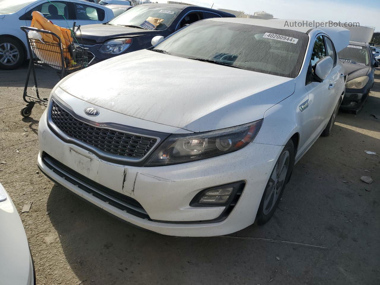 2014 Kia Optima Hybrid White vin: KNAGN4AD0E5068573