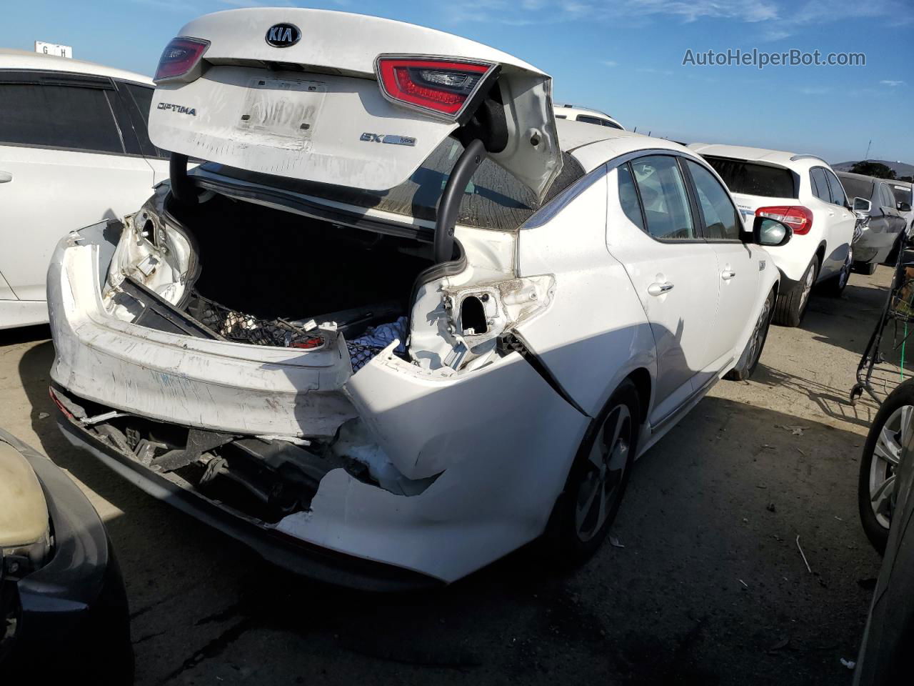 2014 Kia Optima Hybrid White vin: KNAGN4AD0E5068573