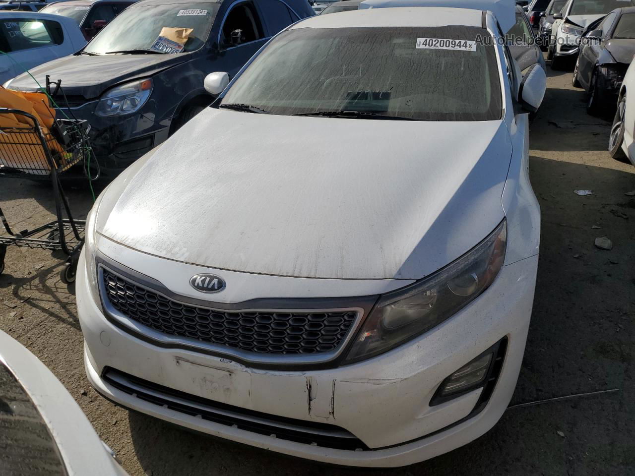 2014 Kia Optima Hybrid White vin: KNAGN4AD0E5068573